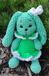 Knitted toy "Bunny in a dress"